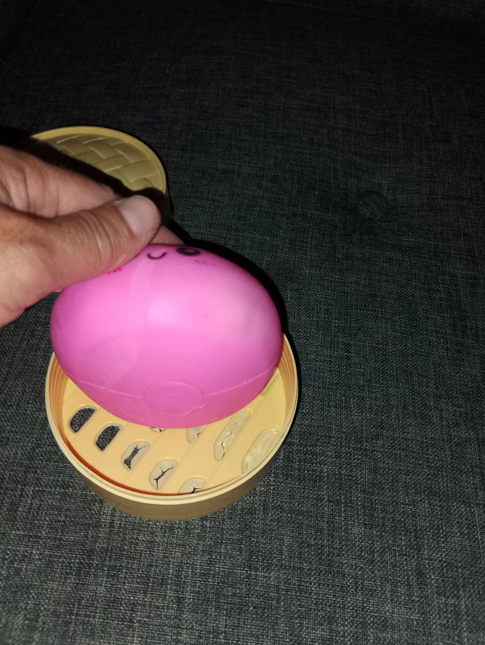 Roze stoom Bao Squishy met mand – photo 2